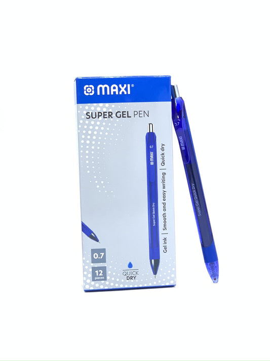 MAXI  Super Gel Pen 0.7 mm  12 pcs pack  Blue