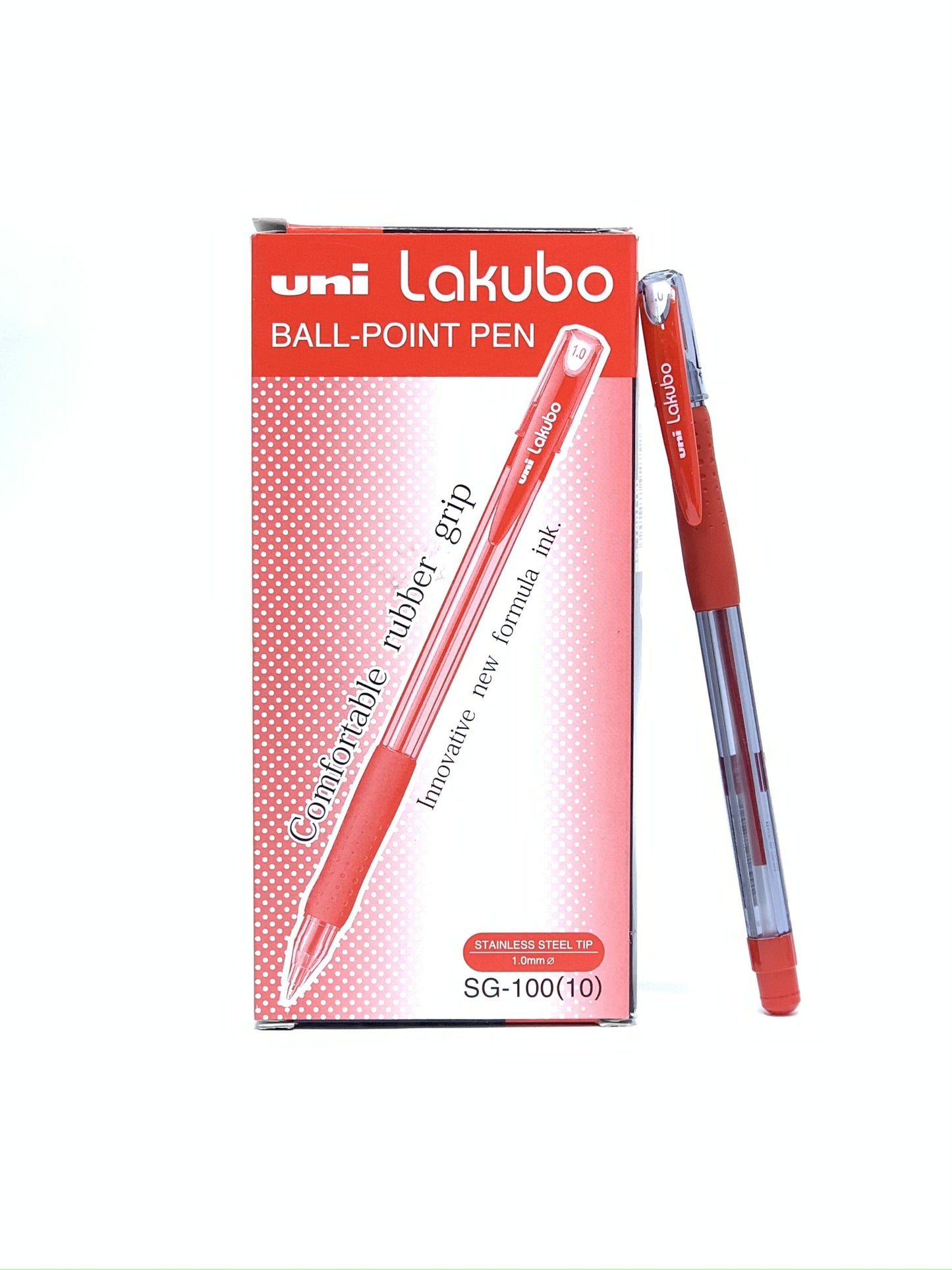 UNI LAKUBO BALL POINT 1.0 MM RED 1X12