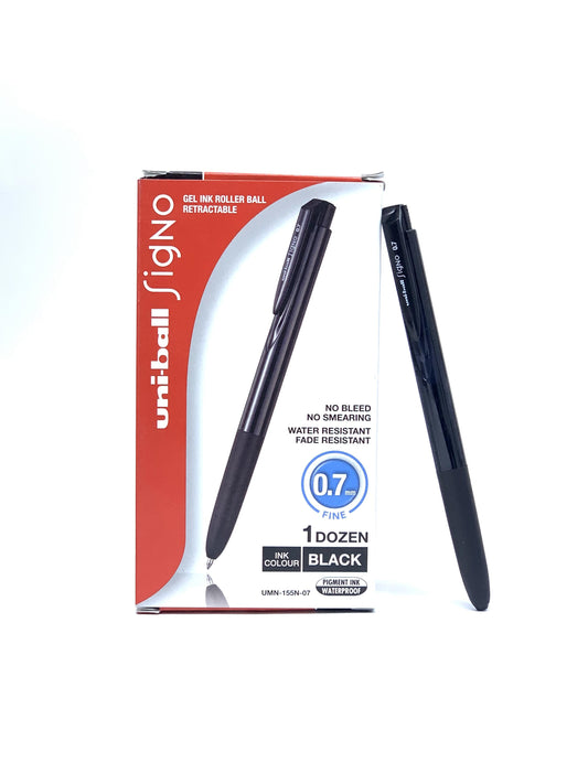 UNI BALL SIGNO GEL INK ROLLER BALL PEN  1X12 BLACK