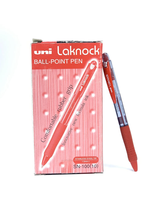 UNI LACKNOCK BALL POINT PEN 1.0 MM RED 1X12