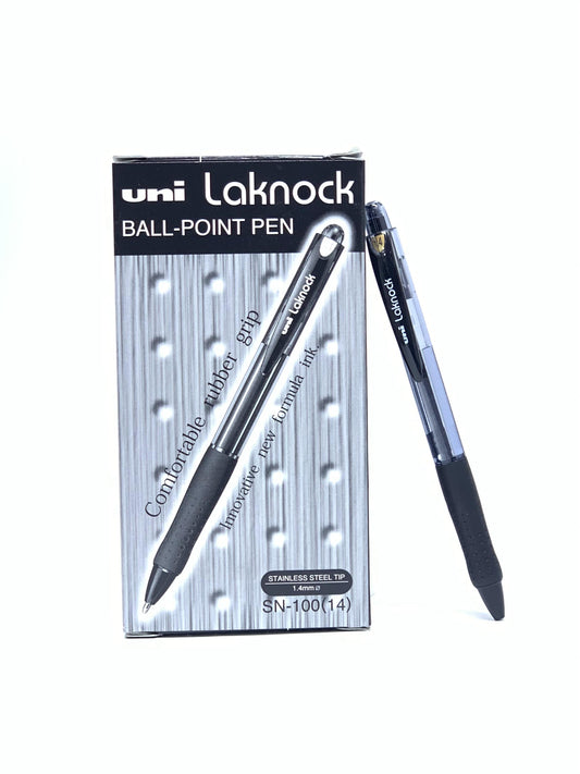 UNI LACKNOCK BALL POINT PEN 1.0 MM BLACK 1.4MM  1X12