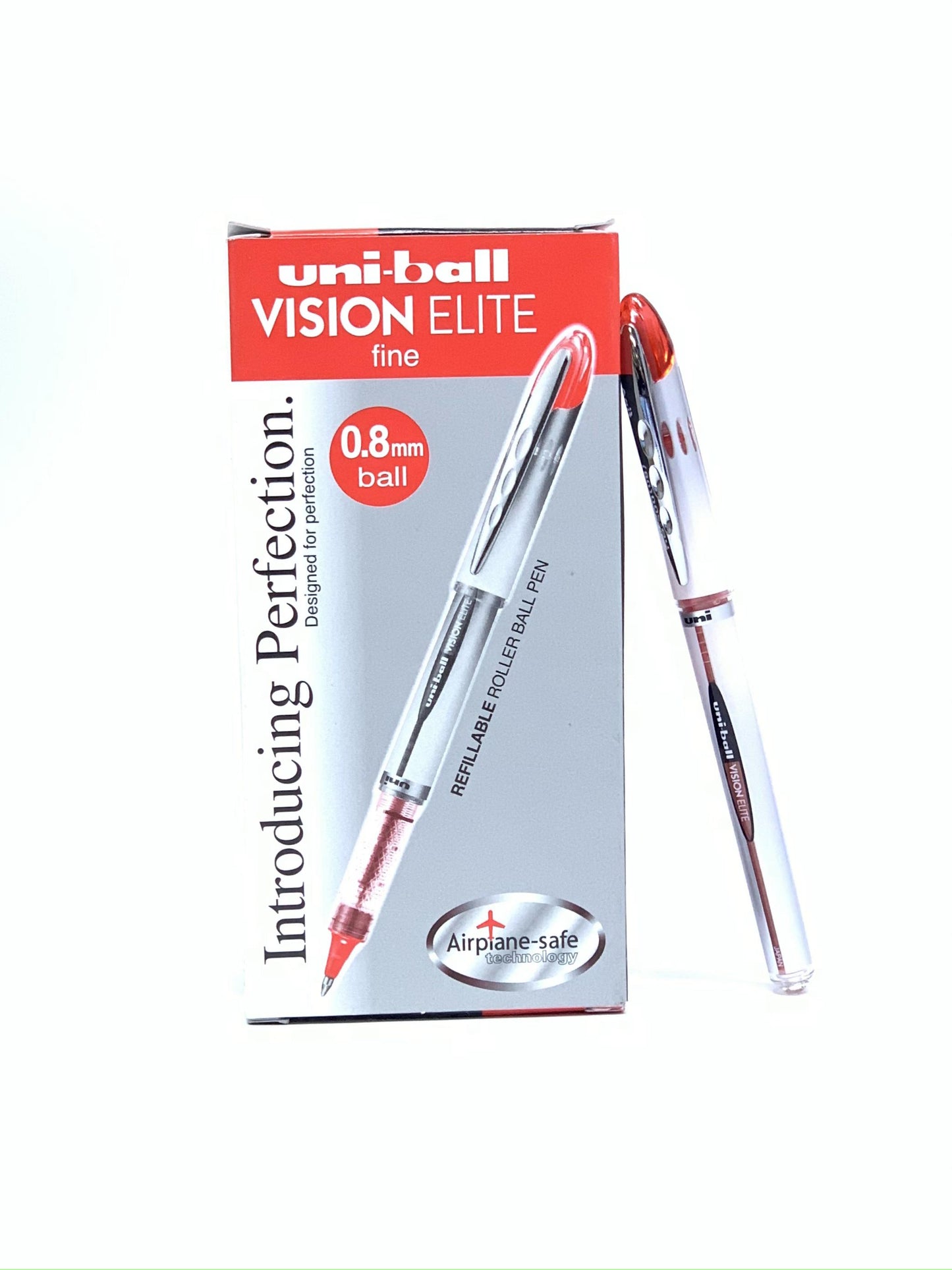 UNI BALL VISION ELITE FINE 0.8 MM (RED 1X12 ) PACK