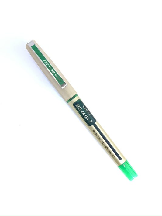 ZEBRA BE-DX 7 0.7MM GREEN INK ROLLER BALL PEN