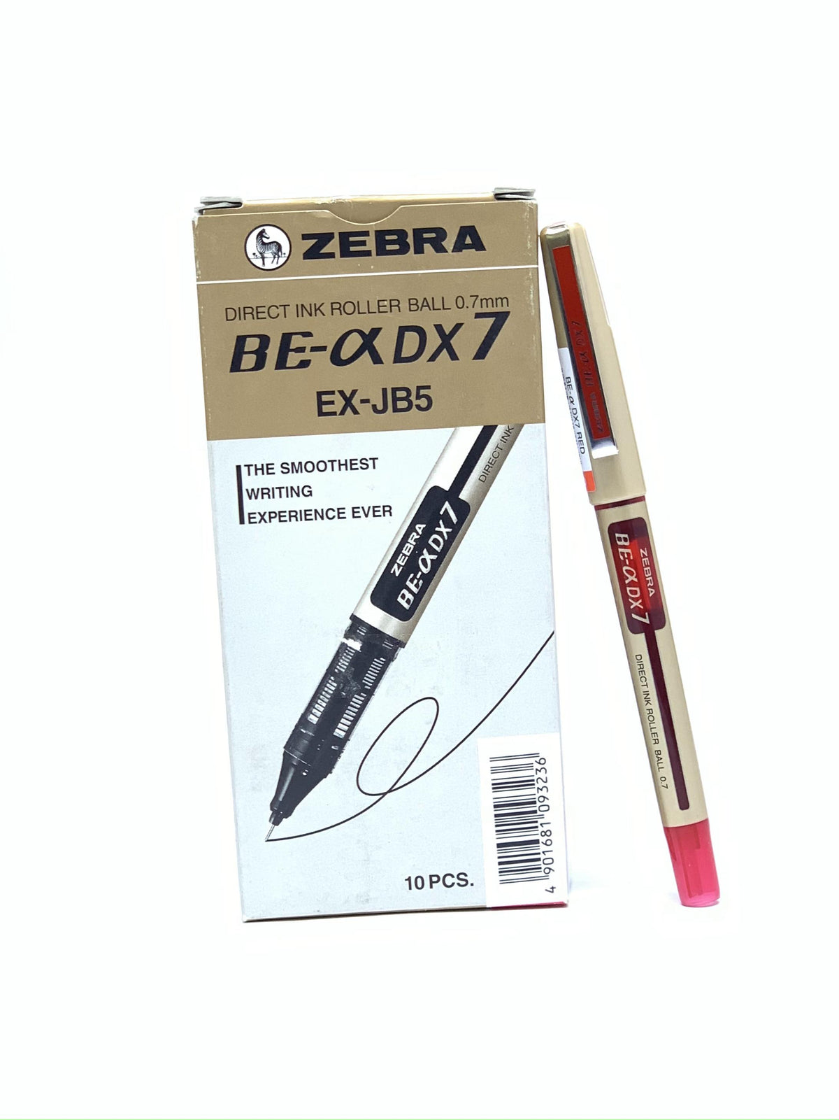ZEBRA BE-DX 7 0.7MM RED INK ROLLER BALL PEN PACK OF 10