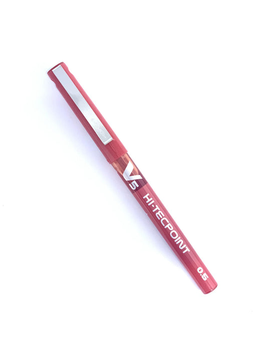PILOT  HITECH V5 0.5MM ROLLER PEN RED