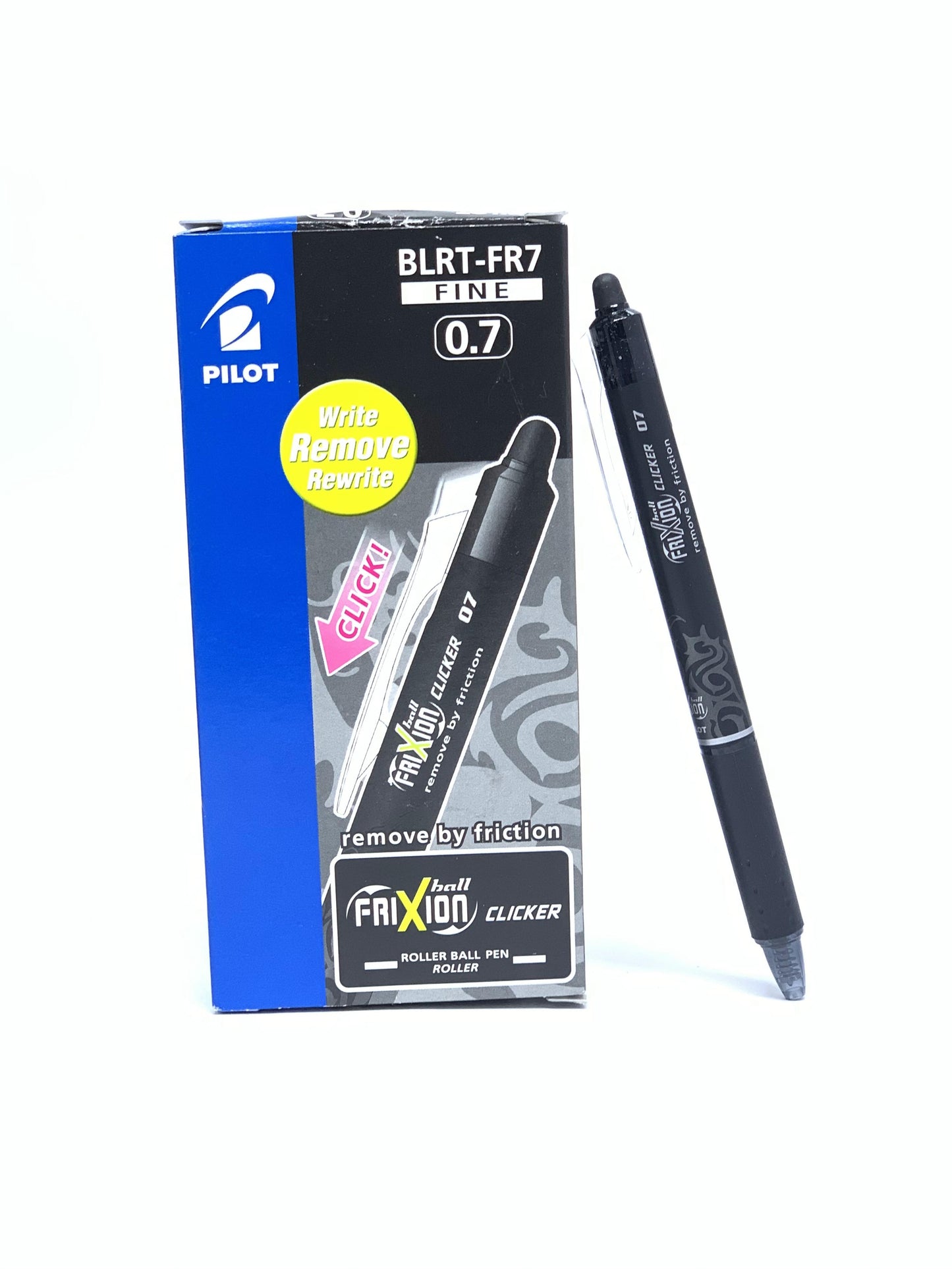 Pilot Pen clicker Frixion Erasable Rollerball Pen black  pack of 12
