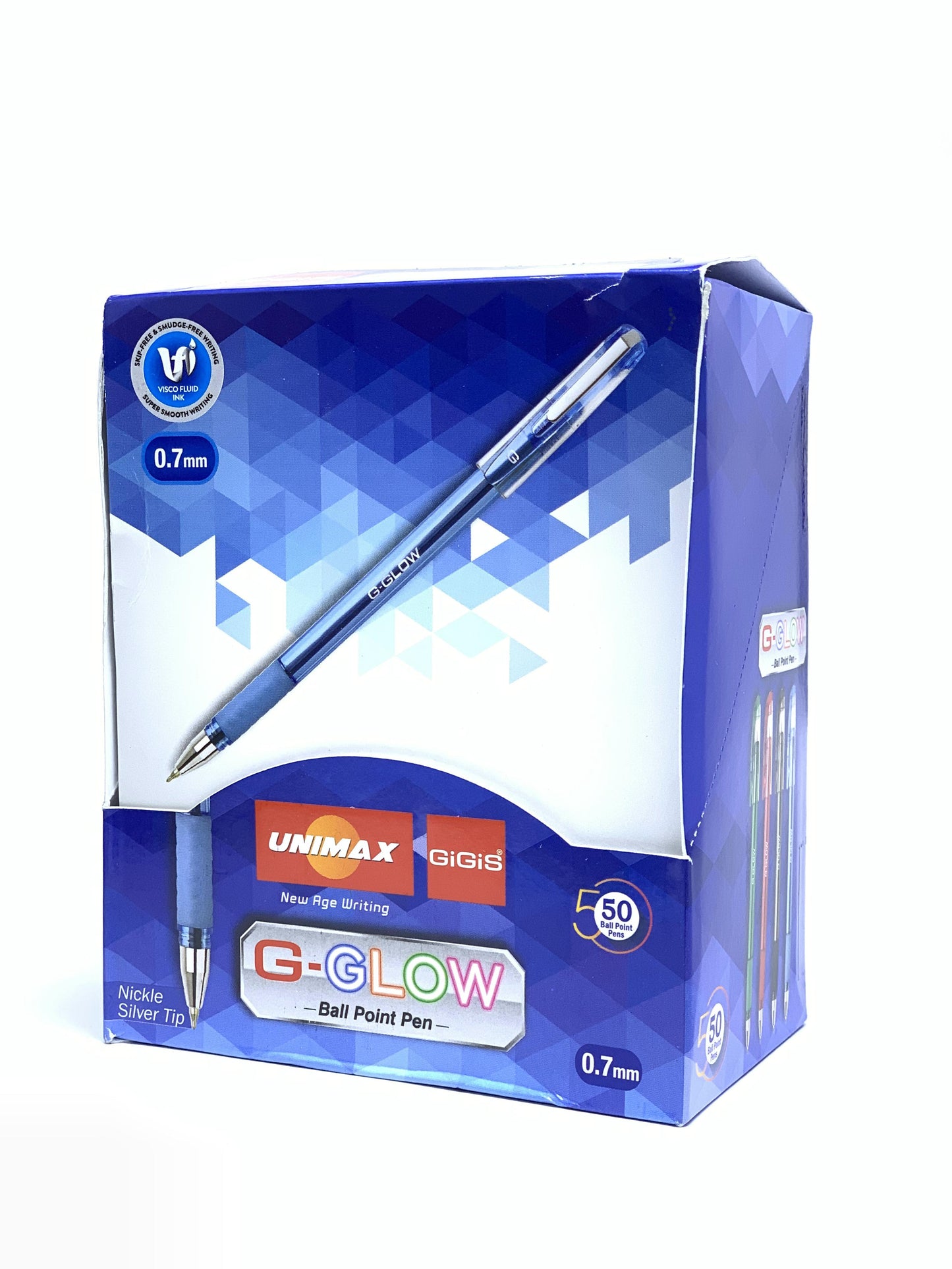 UNI MAX GIGIS  G-GLOW 0.7MM BLUE PEN 1X50