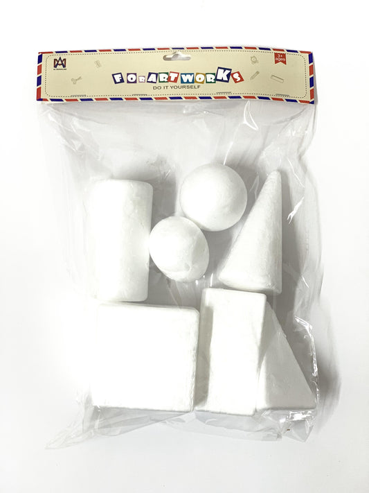 WHITE STYROFOAM 7 SHAPE PACK
