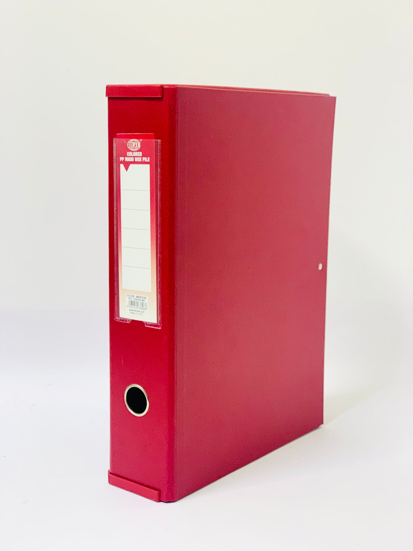 FIS Colored PP Rigid Box File Red Color with Black Plastic Sides, 210 x 330 mm - FSBFRIGIDPPRE