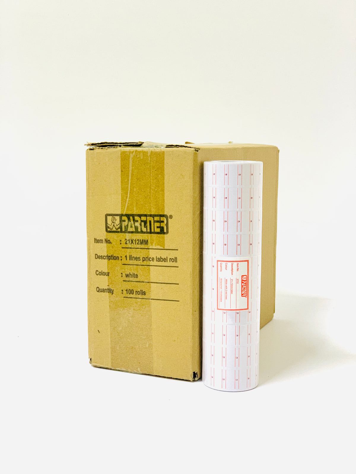 01-ONE LINES PRICE LABLE ROLL WHITE 21X12MM 100 PCS