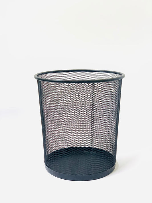 Partner Metal Mesh Waste Bin Round Medium Black