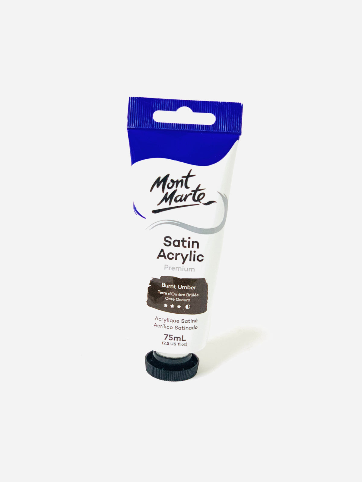 MONT MARTE SATIN ACRYLIC PRIMIUM BURNT UMBER  75ML