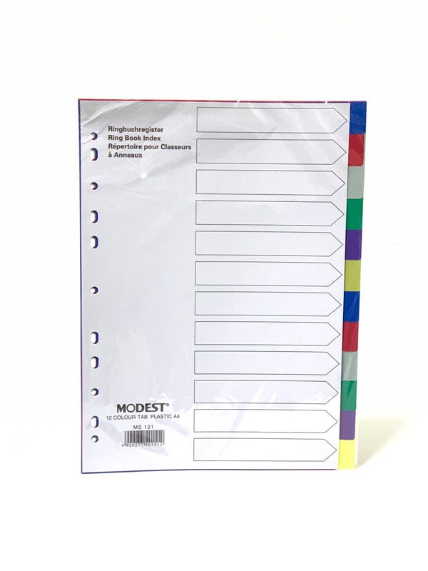Modest Divider 1-12 without number Colour Pvc A4 – AL NAHAR STATIONERY