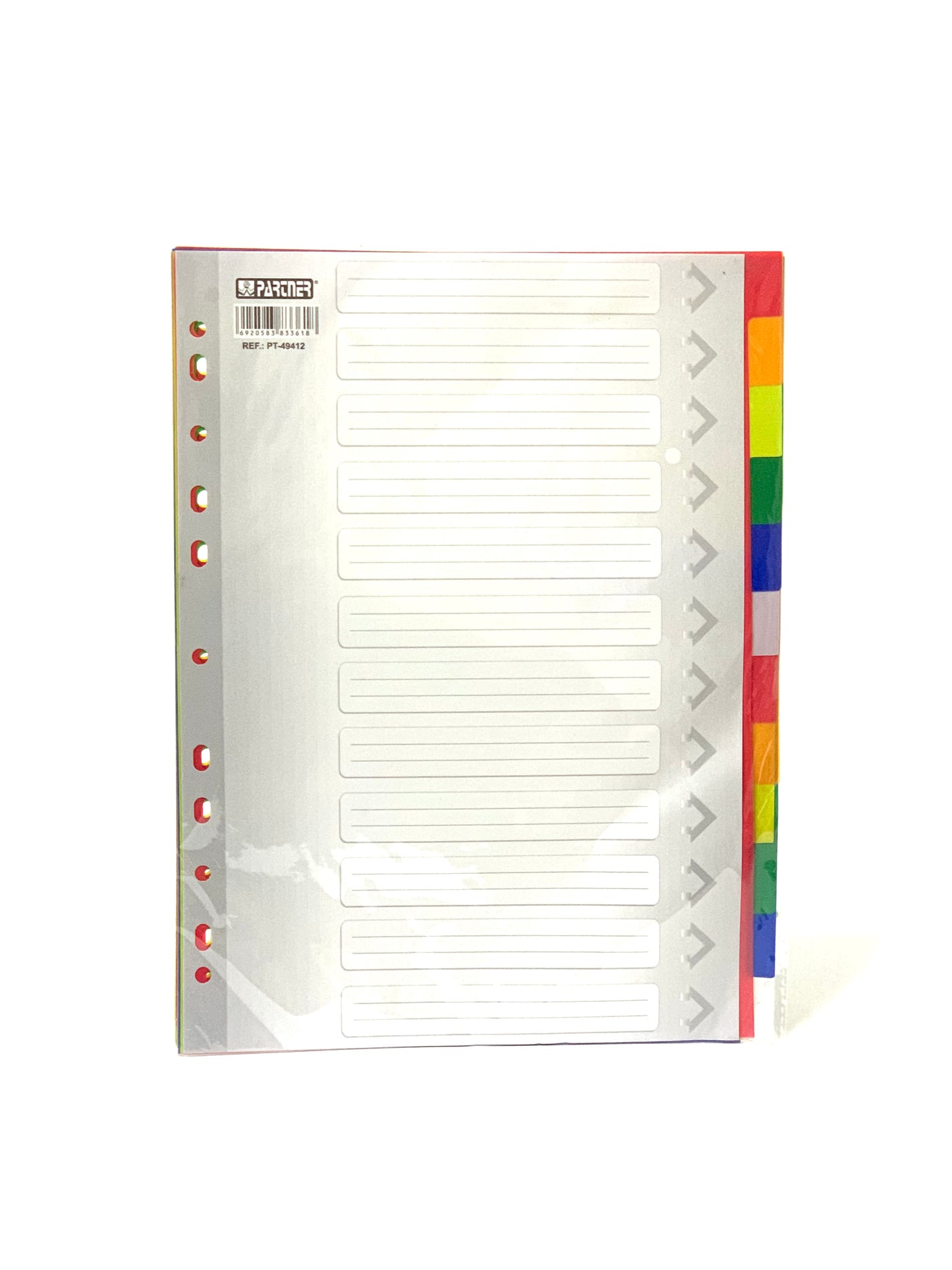 Divider1-12 بدون رقم اللون Pvc A4