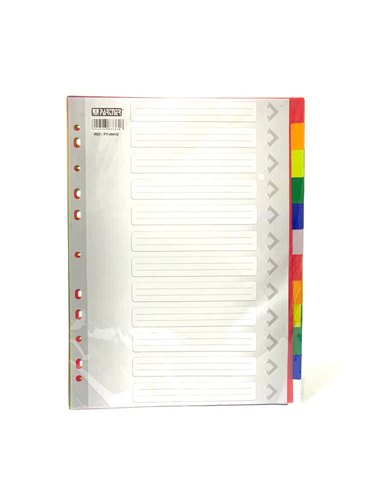 Divider1-12 بدون رقم اللون Pvc A4