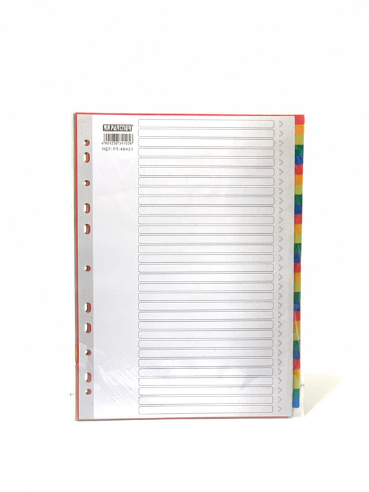 مقسم 1-31 بدون رقم اللون Pvc A4