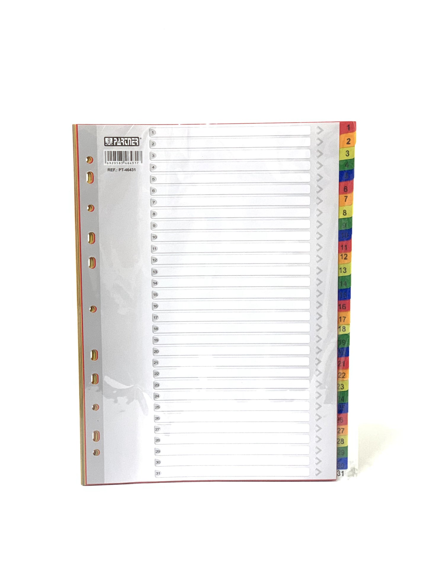 مقسم 1-31 برقم اللون Pvc A4