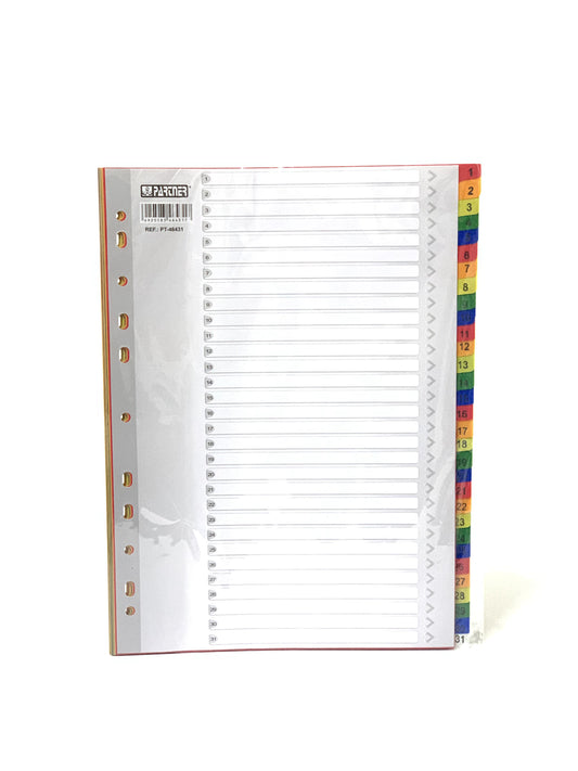 مقسم 1-31 برقم اللون Pvc A4