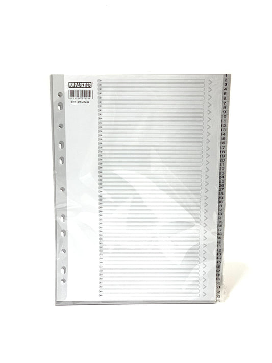 مقسم 1-54 رقم رمادي اللون Pvc A4