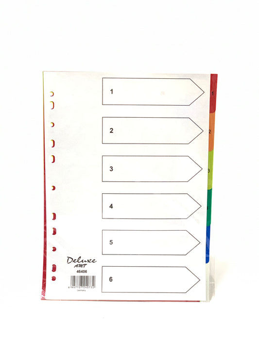 فواصل 6 الوان برقم Pvc A4