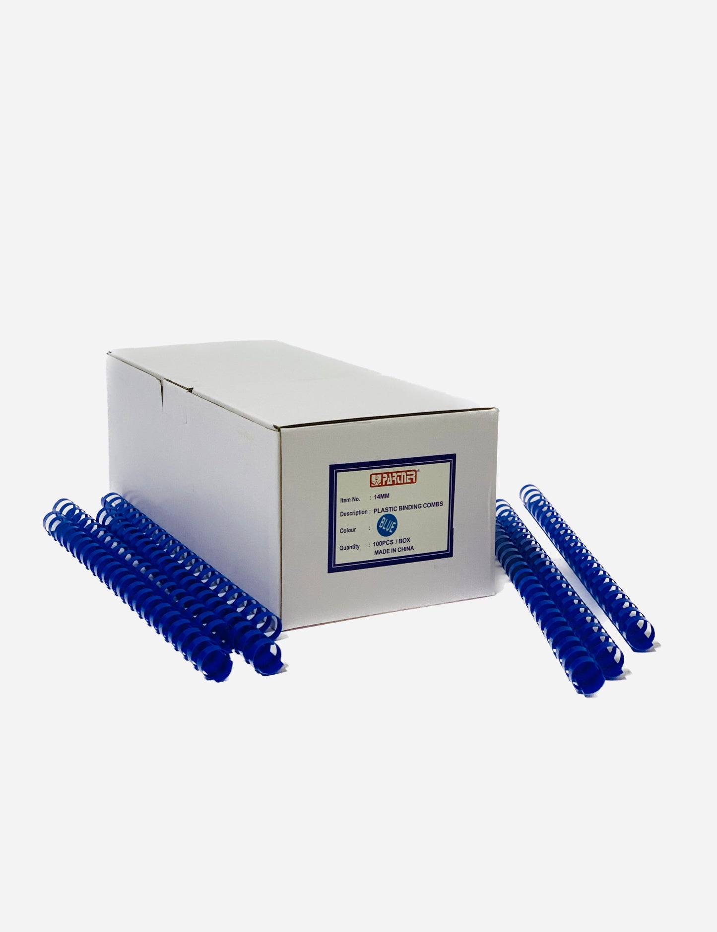 PARTNER PLASTIC BINDING COMBS 14 MM  BLUE (100PCS )