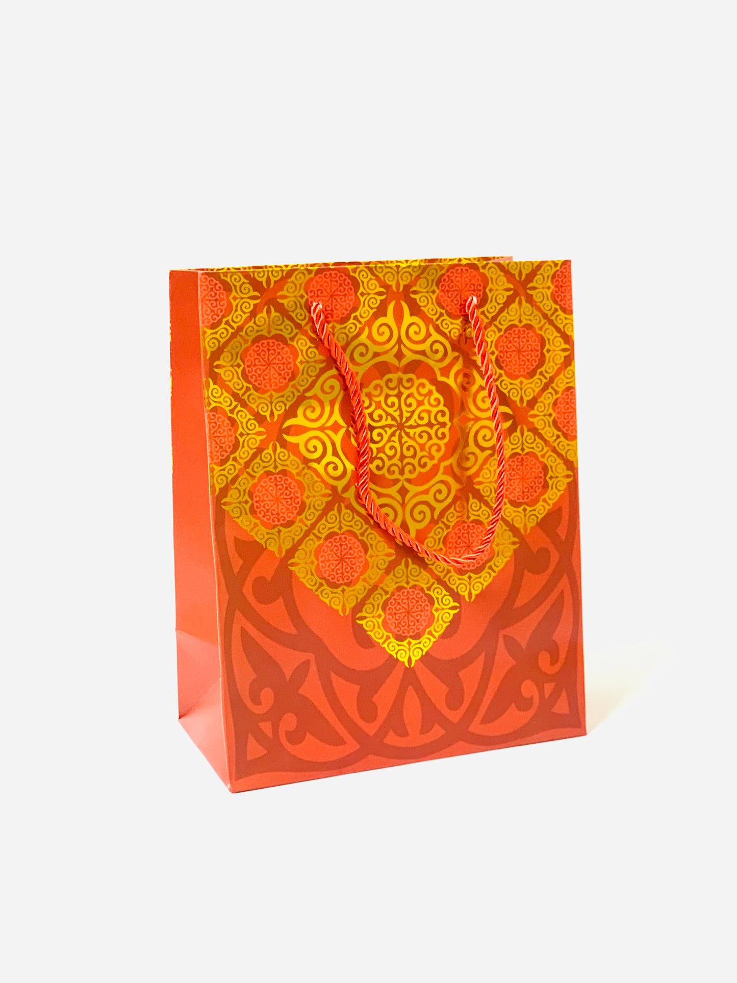 PAPER GIFT BAG RED AND GOLD