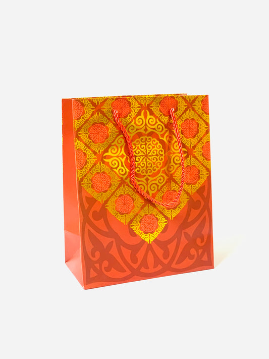PAPER GIFT BAG RED AND GOLD