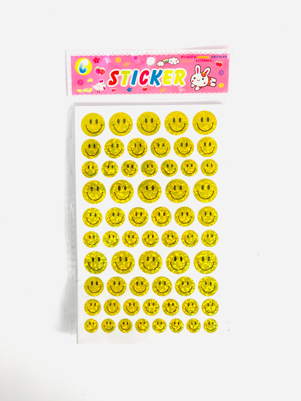 YELLOW SMILEY STICKER 1X10 SHEETS