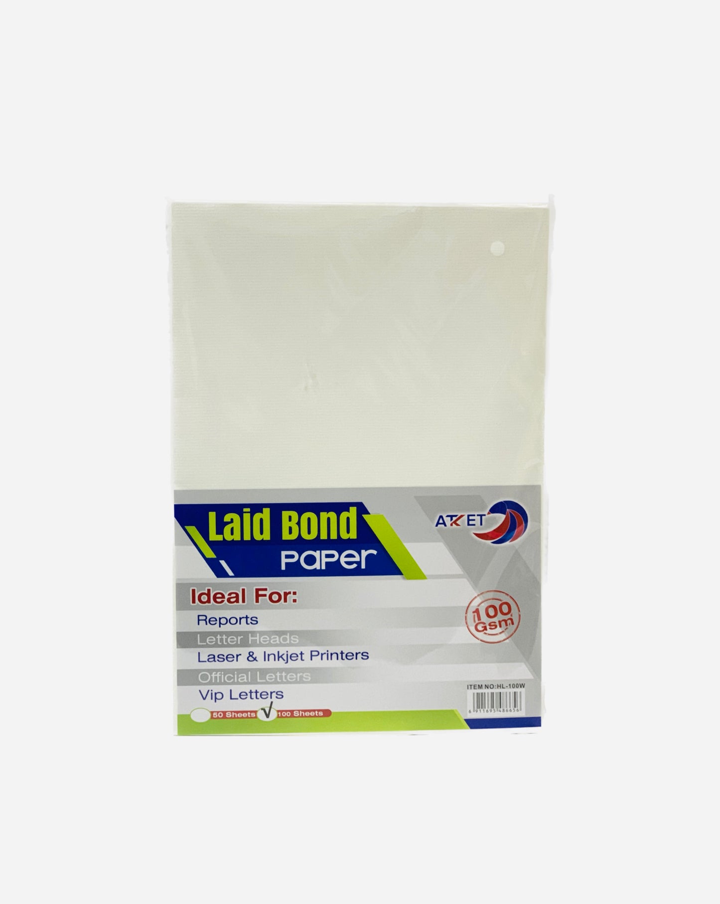 LAID BOND LETER HEADS  PAPPER 100GSM 100 SHEET