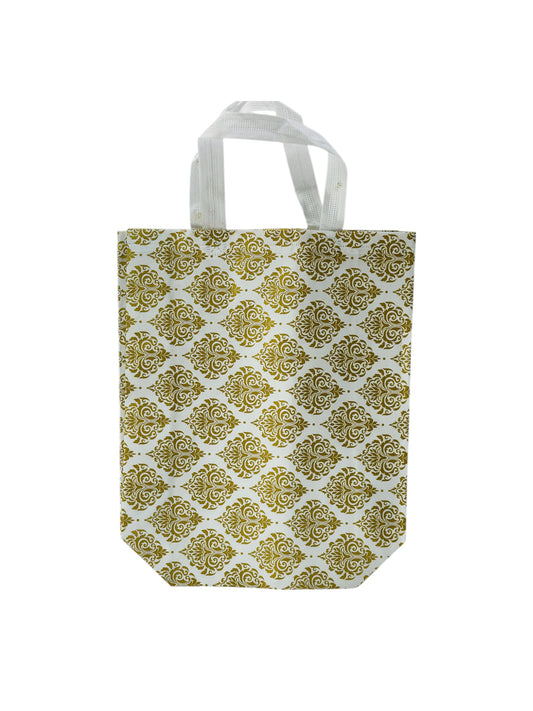 GOLD WITH WHITE DESIGN  GIFT BAG