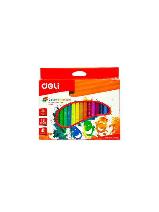 DELI COLOR EMOTION PLASTIC CRAYON 18 COLOR