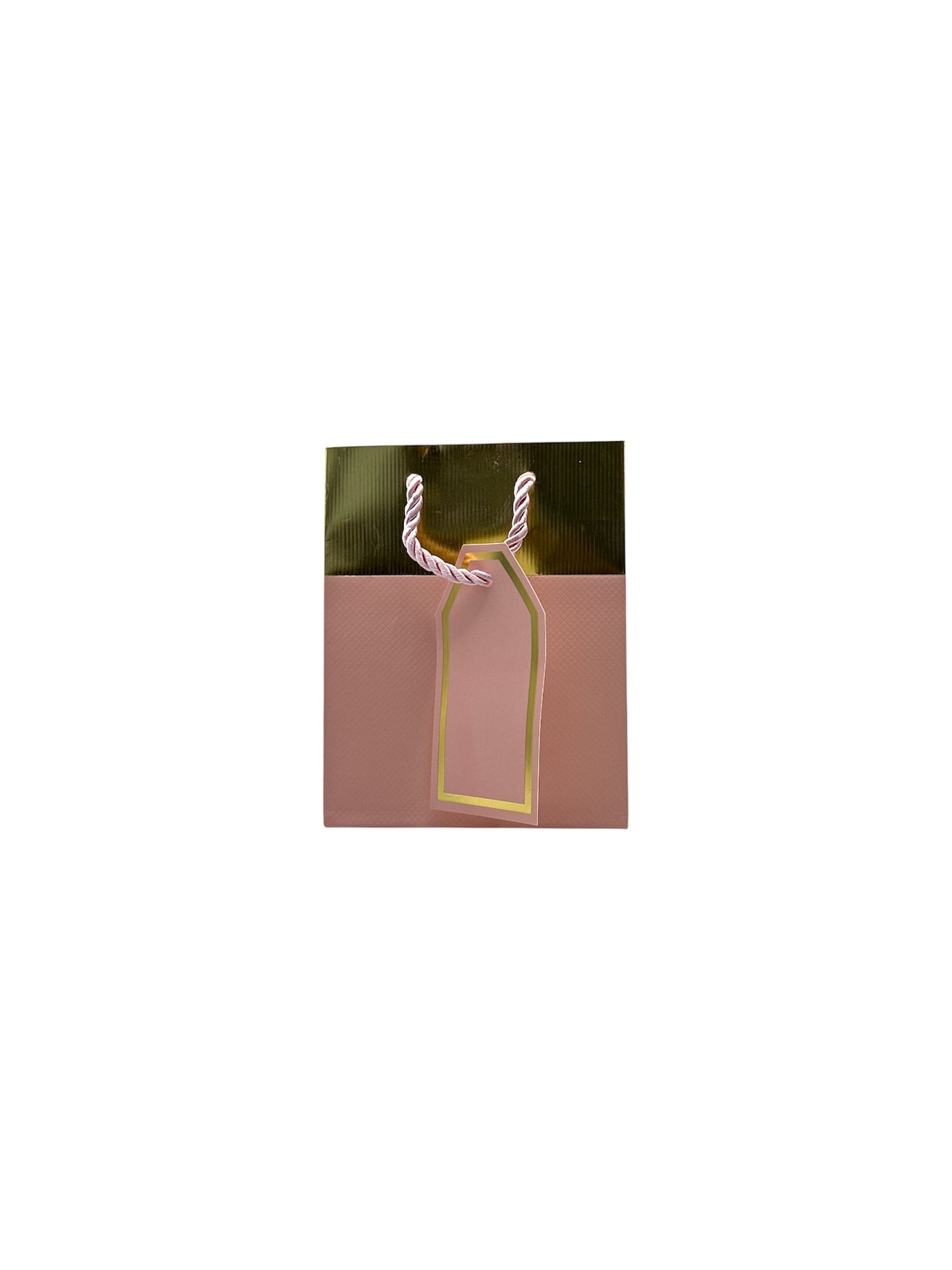 pink with gold gift bag