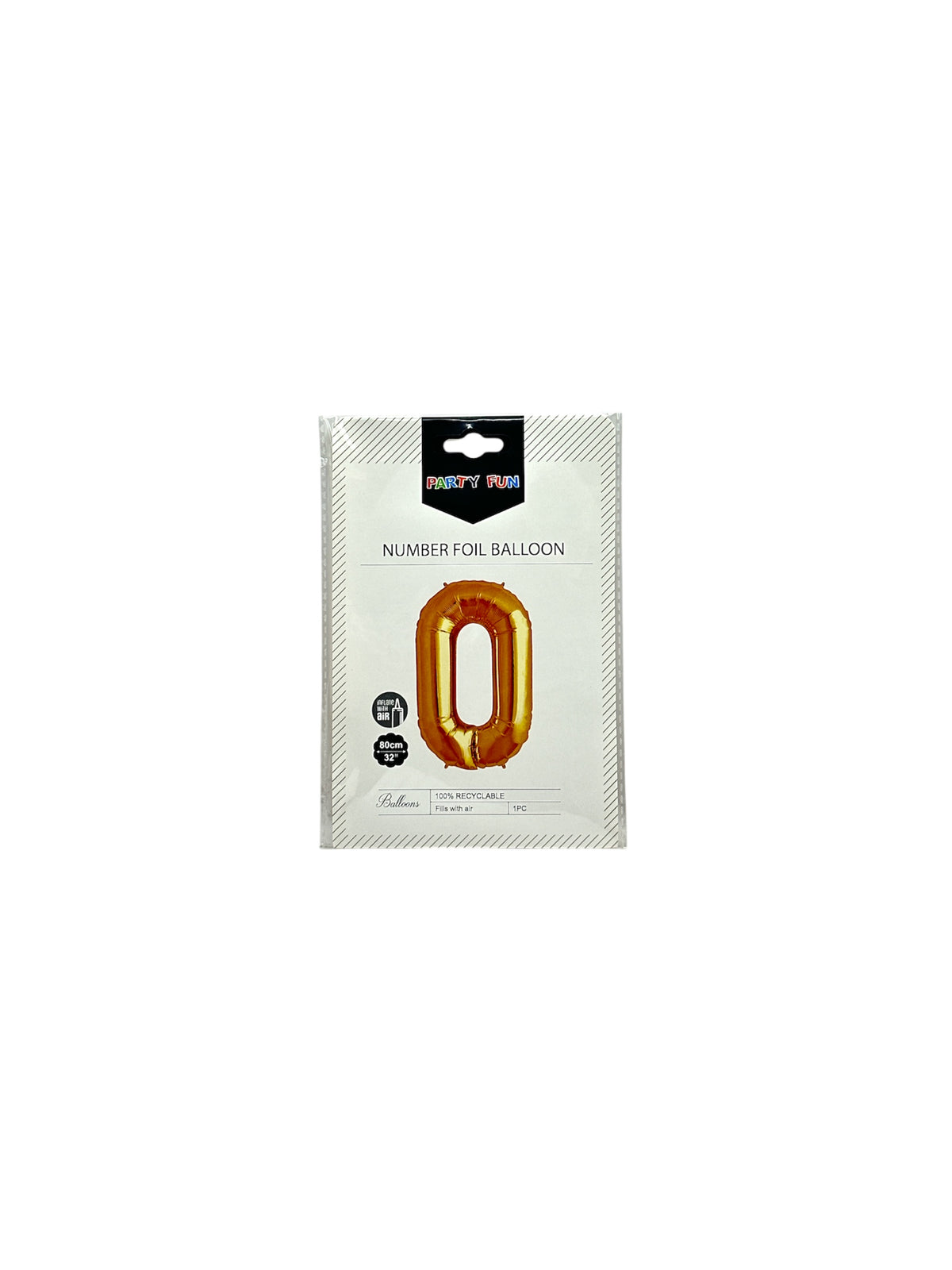 Number 0 foil balloon 80cm