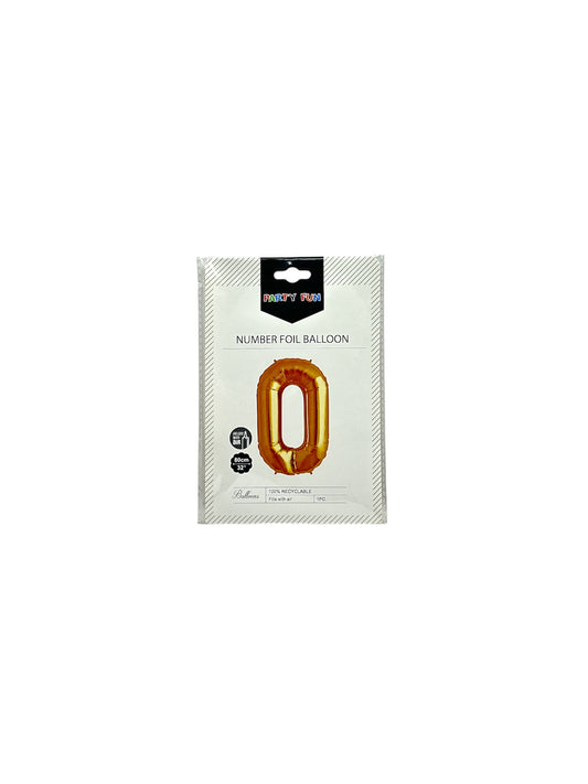 Number 0 foil balloon 80cm