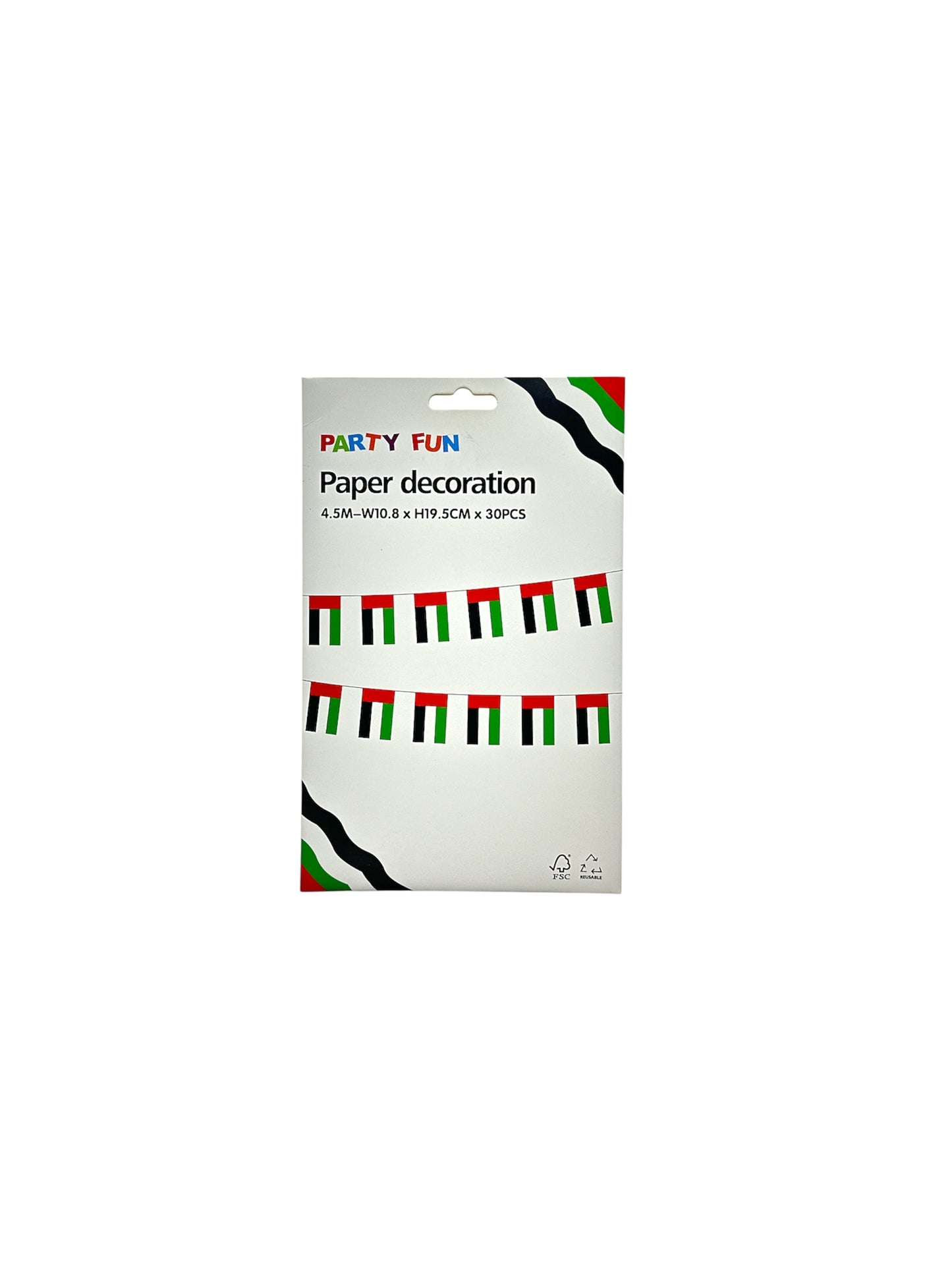 UAE paper decortion 4.5m-w10.8xh19.5cmx30pcs
