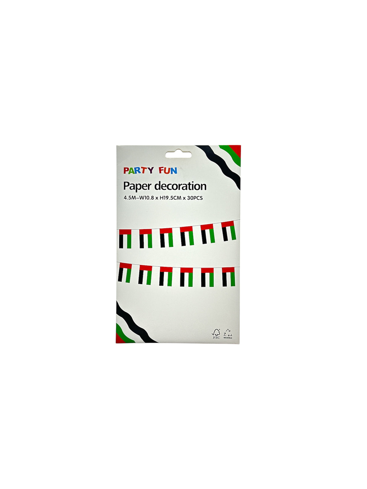 UAE paper decortion 4.5m-w10.8xh19.5cmx30pcs