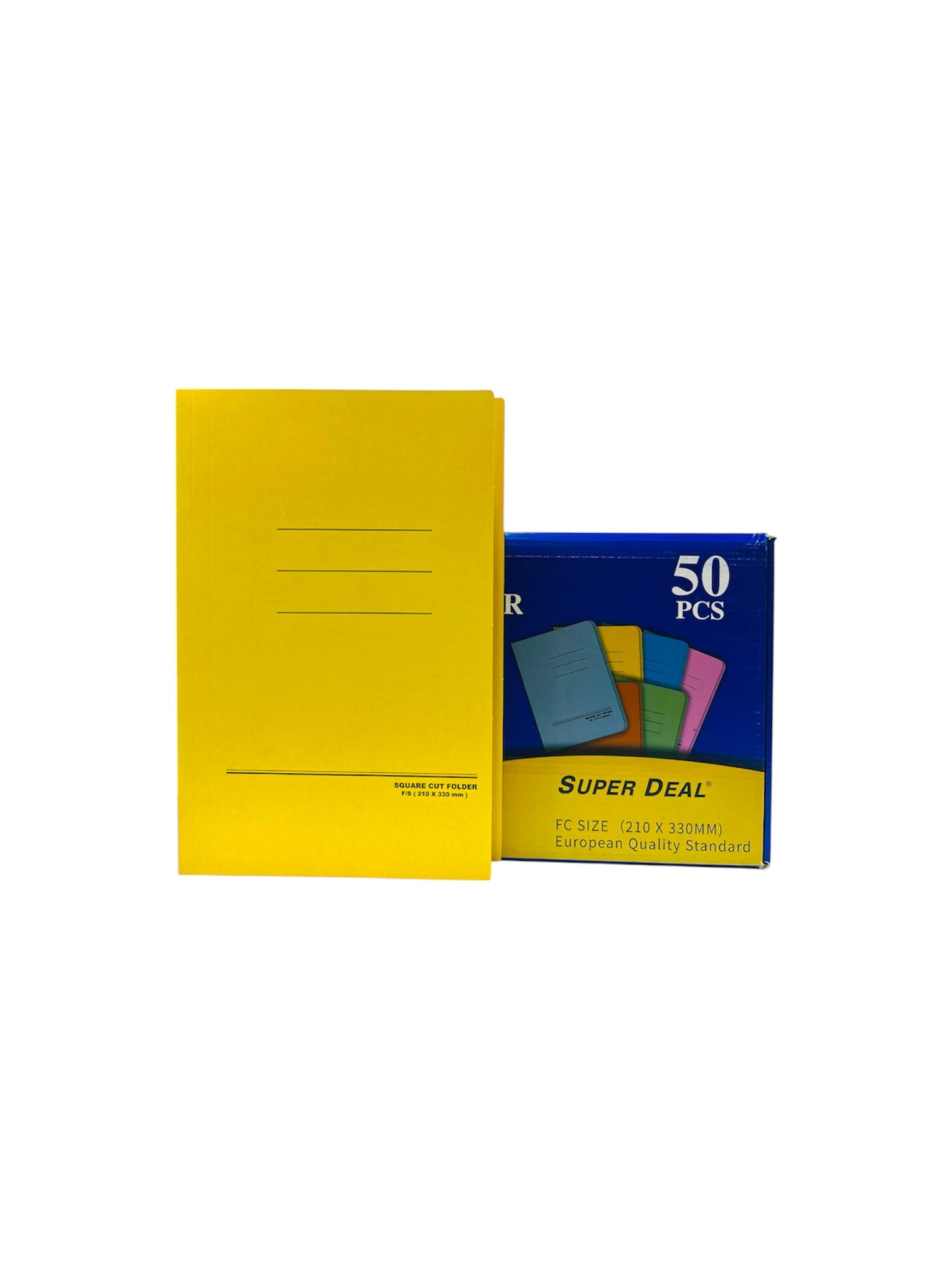 SUPER DEAL SQUARE CUT FOLDER 50 PCS BOX YELLOW COLOUR