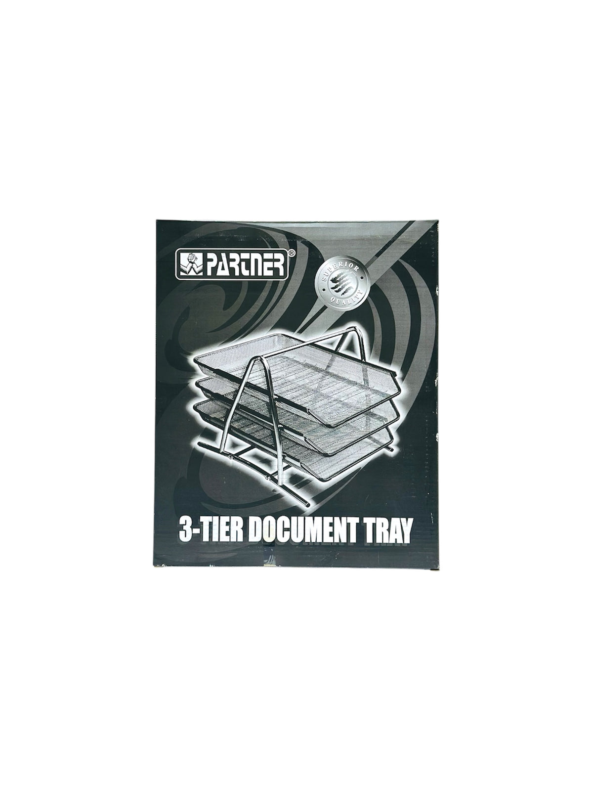 PARTNER METAL 3 TIER DOCUMENT TRAY BLACK