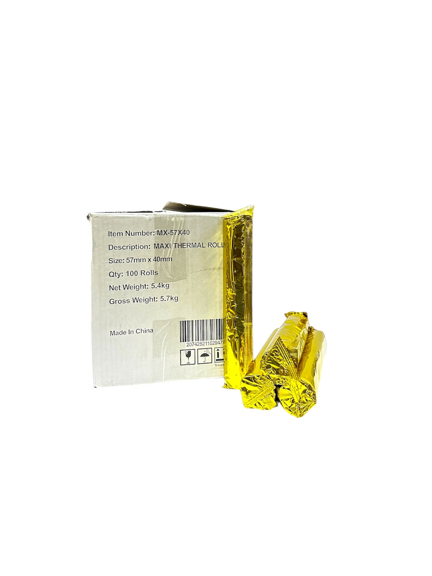 MAXI 57X40 MM CREDIT CARD MACHINE ROLL 100 ROLLS IN BOX