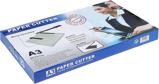 A3 Size Paper Trimmer/Cutter Guillotine, Heavy Duty White Photo Paper Cutter Machine, 12 Inch Cut Length,10 Sheets Capacity, OS-4818