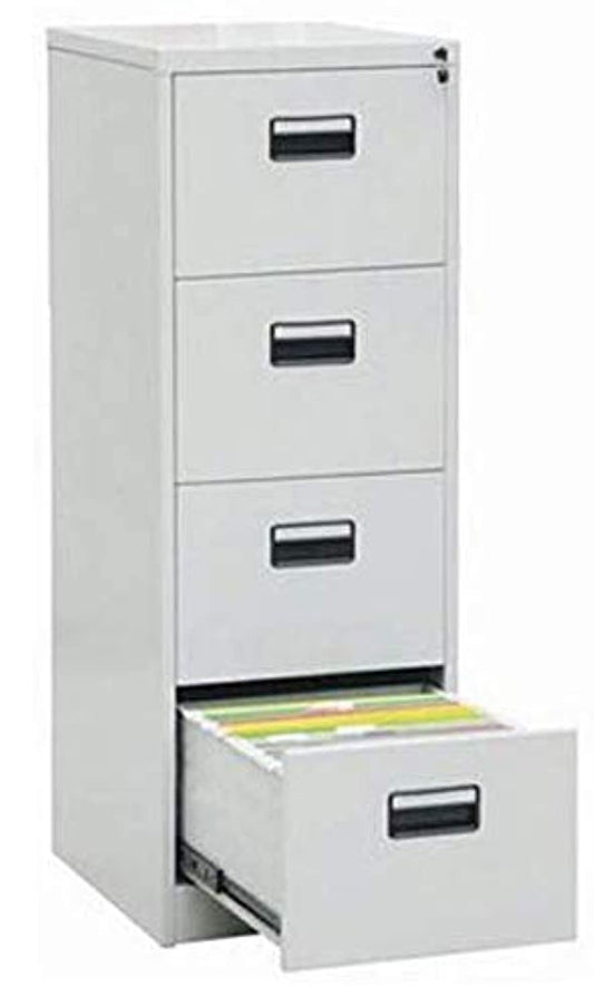 Filing Cabinet 4 Drawer Vertical, Grey