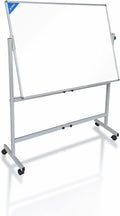 Maxi Double Sided Magnetic Reversible Whiteboard with Stand 90X120 centimetre.Mobile Standing White Board for Office, Classroom & Home