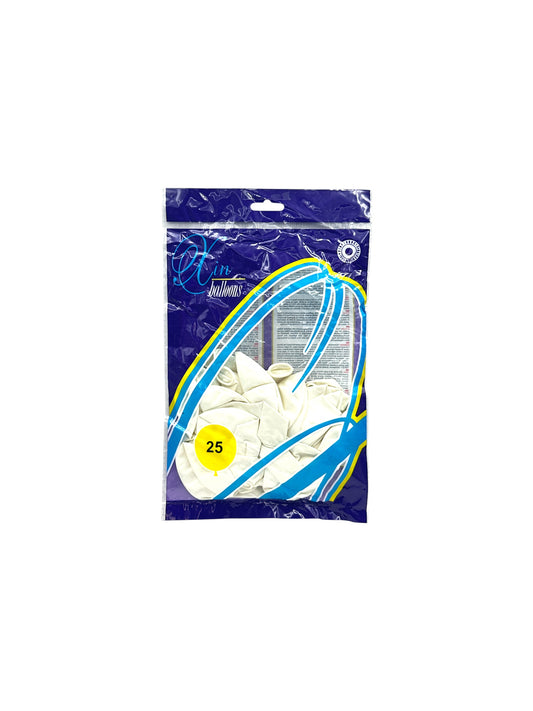 WHITE BALLOON 25 PCS