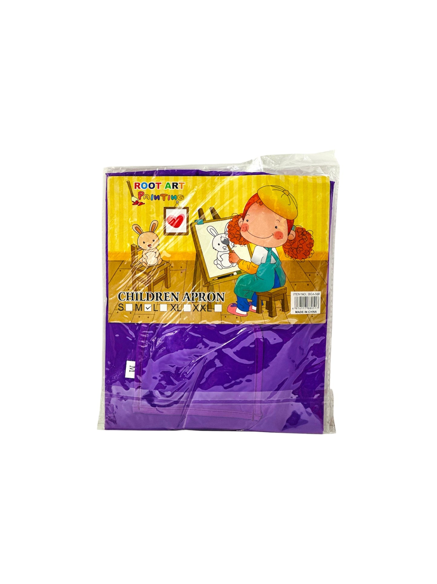 ROOT ART PAINTING CHILDREN APRON VIOLET SIZE M