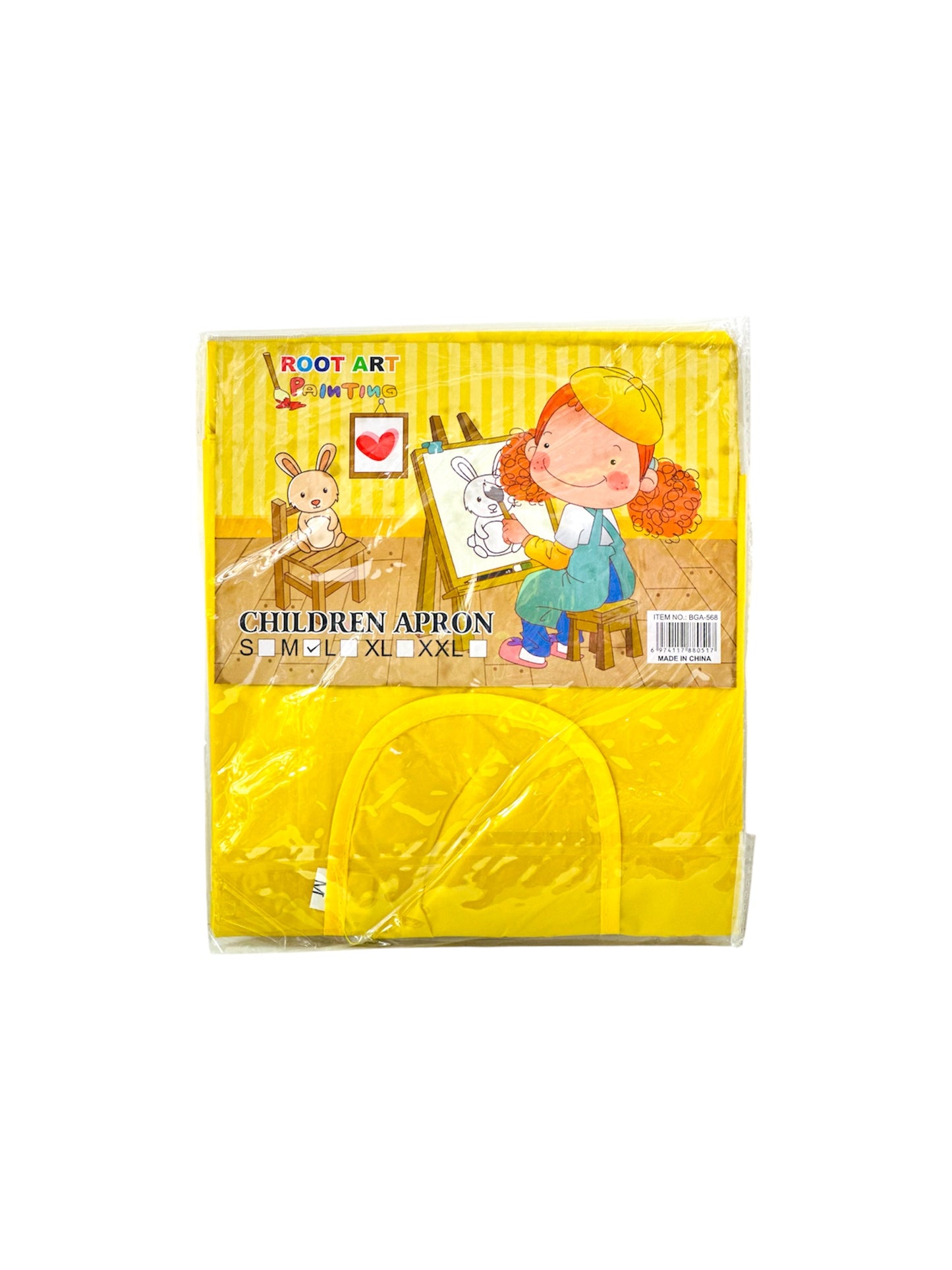 ROOT ART PAINTING CHILDREN APRON YELLOW SIZE M