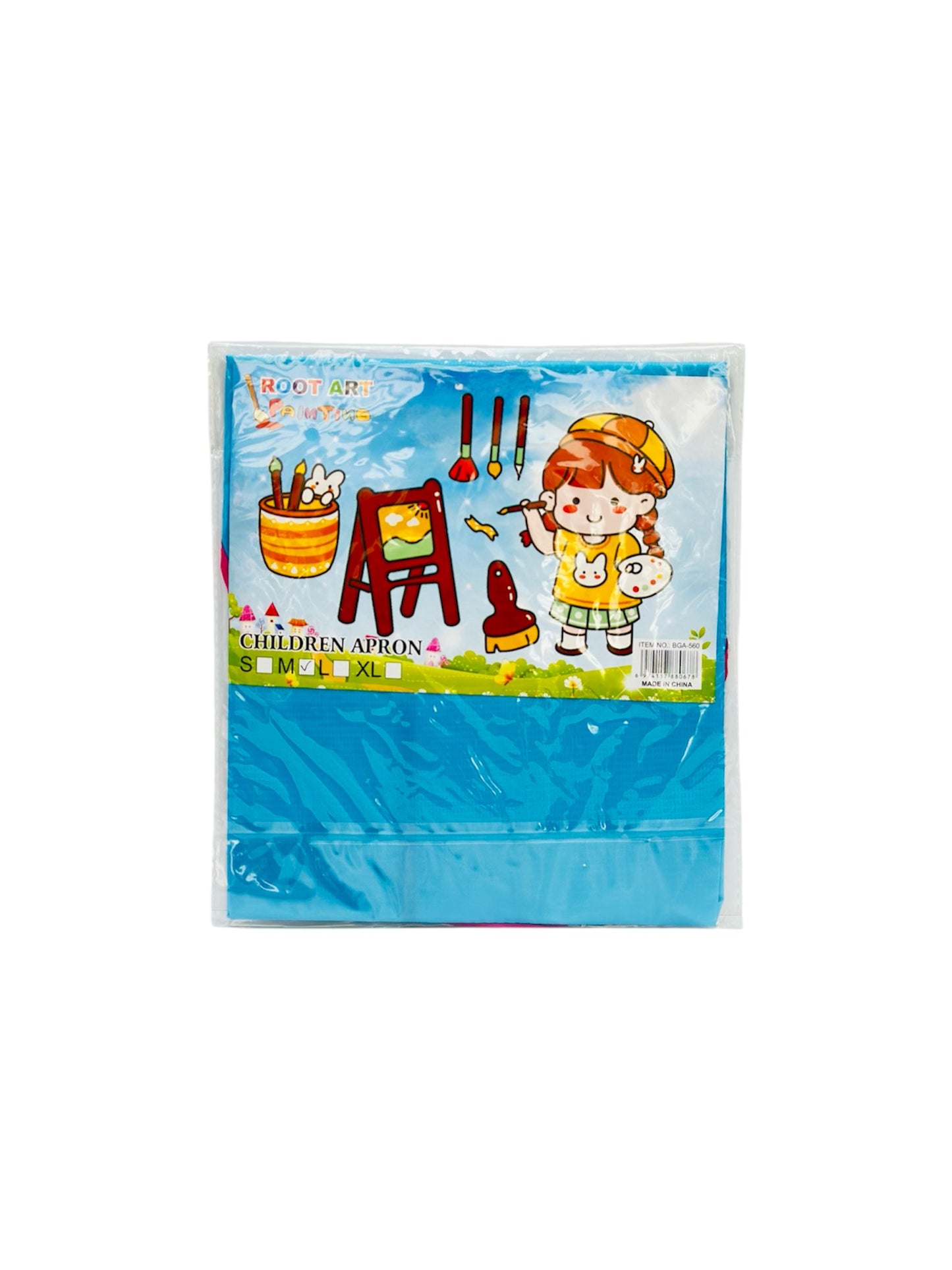 ROOT ART PAINTING CHILDREN APRON  BLUE SIZE M