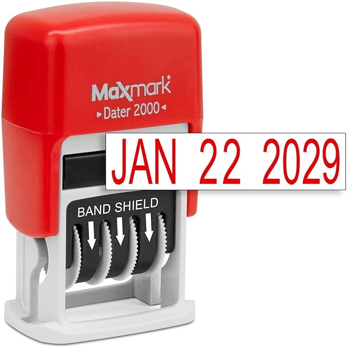 Super Dater Ink Stamp, Self-Inking Rubber Date Stamper, for Documents, Library B