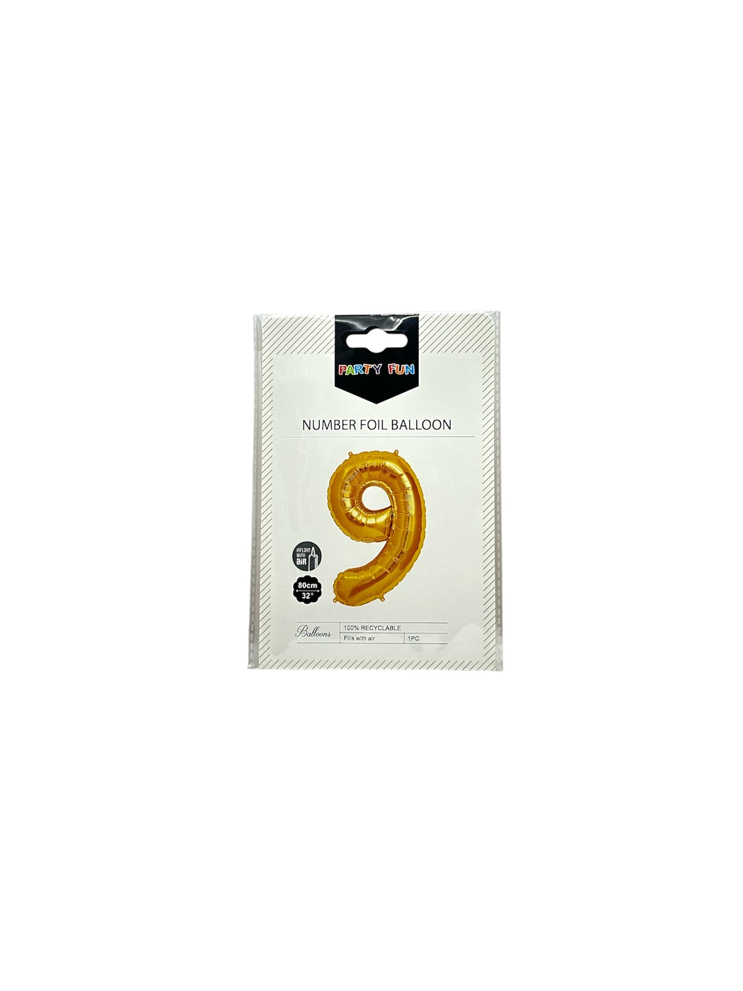 number 9 foil balloon 80cm