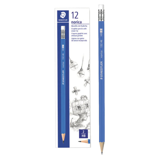 Staedtler Norica HB2 Pencil with Eraser Tip