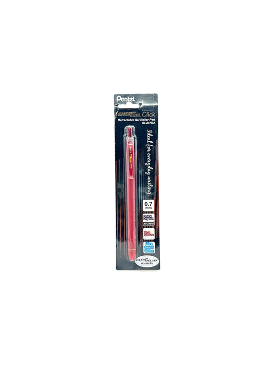 PENTEL ENERGEL CLICK BL 437R2 0.7 GEL ROLLER PEN  RED